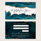 Turquoise - Turquoise et Gold Agate Certificat cad (Devant & derrière)