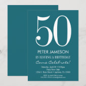 Turquoise Turquoise Moderne Adulte Invitations d'a (Devant / Derrière)