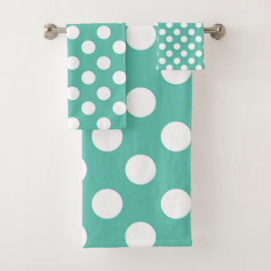 Turquoise Turquoise vert & blanc Pois point