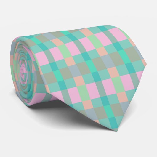 Turquoise Turquoise Vert bleu rose Motif Cravate (Roulé)
