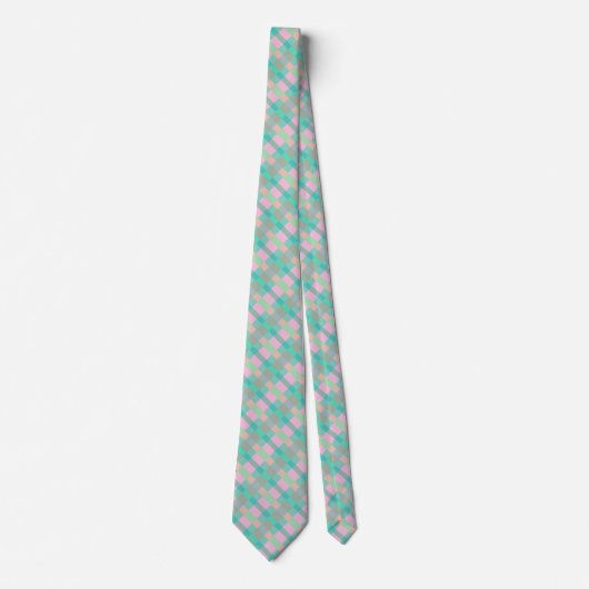 Turquoise Turquoise Vert bleu rose Motif Cravate (Devant)