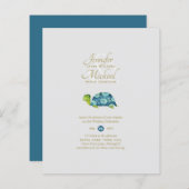 Turquoise Turtle Bruiloftsontbijt per Post of Trou (Voorkant / Achterkant)