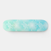 Turquoise Turtles Pattern Tropical Coastal Skateboard (Horizontaal)