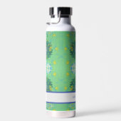 Turquoise Twinkles Floral aangepaste waterfles (Rechts)
