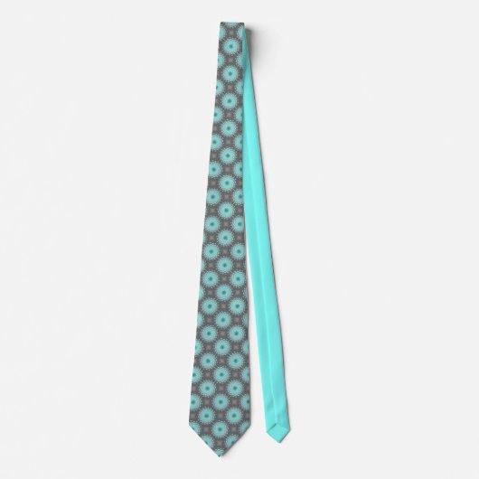 Turquoise Twirl Pattern Dot Stropdas (Voorkant)
