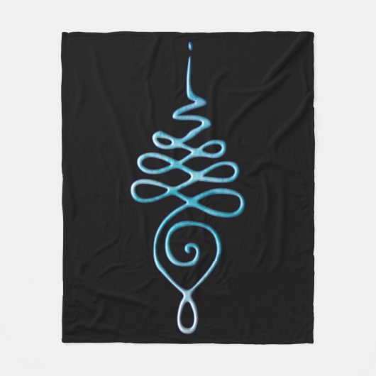 Turquoise Unalome Fleece Deken (Voorkant)