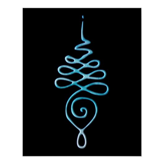 Turquoise Unalome Perfect Poster (Voorkant)