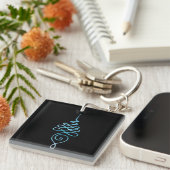 Turquoise Unalome Sleutelhanger (Voorkant Rechts)