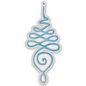 Turquoise Unalome  Sticker (Voorkant)