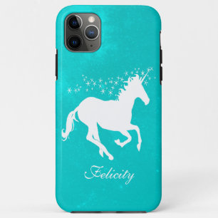 Turquoise Unicorn Personalized iPhone 11 Pro Max Hoesje