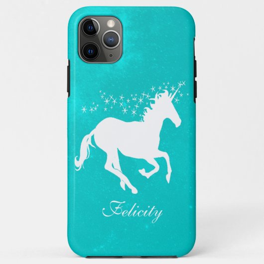 Turquoise Unicorn Personalized Case-Mate iPhone Case (Achterkant)