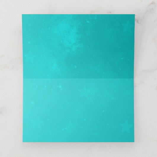 Turquoise Unicorn Reception Place Card (Binnenkant ongevouwen)