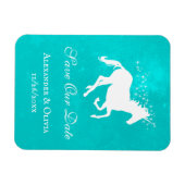 Turquoise Unicorn sparen de Datum Magnet Magneet (Horizontaal)