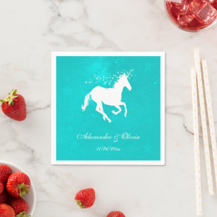 Turquoise Unicorn Vrijgezellenfeest Napkin Servet