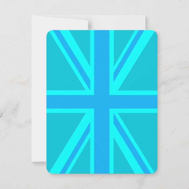 Turquoise Union Jack British Flag Design (Voorkant)