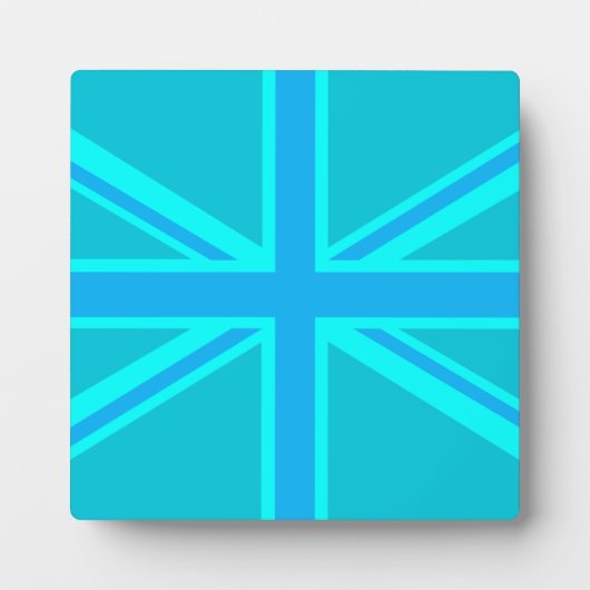 Turquoise Union Jack British Flag Design Fotoplaat (Voorkant)