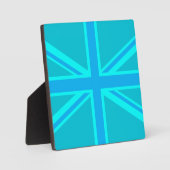Turquoise Union Jack British Flag Design Fotoplaat (Voorkant)