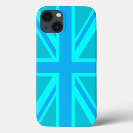 Turquoise Union Jack Britse vlag Case-Mate iPhone Case (Achterkant)