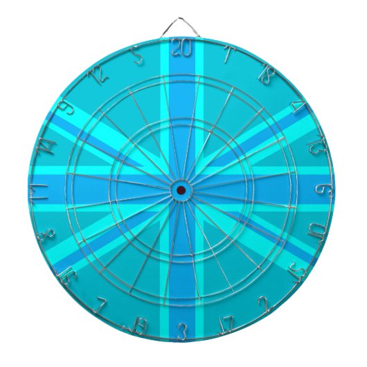 Turquoise Union Jack Flag Decor Dartbord (Voorkant)