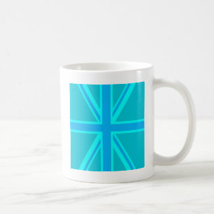 Turquoise Union Jack Flag Decor Koffiemok