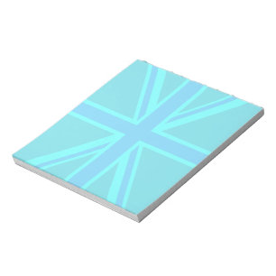 Turquoise Union Jack Flag Decor Notitieblok