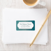 Turquoise Ventilatorpatroon met wit Lijst Etiket (Insitu)