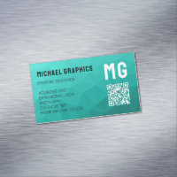 Turquoise verloop geometrisch mesh patroon QR-code
