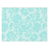 Turquoise vert, bleu vintage damassé imprimé nappe (Devant (Horizontal))