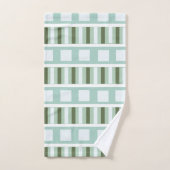 Turquoise Vert Carré rayures Motifs (Serviette à main)