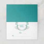 Turquoise Vert Cyprès Feuilles Branches Cartes de (Extérieur déplié)