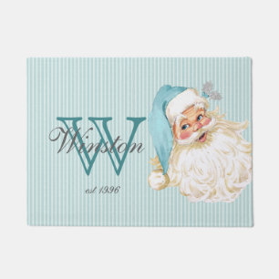 Turquoise  Victoriaans Santa Claus Monogram Deurmat