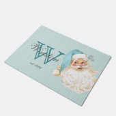 Turquoise Victoriaans Santa Claus Monogram Deurmat (Schuin)