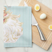 Turquoise  Victoriaans Sinterklaas Shabby Theedoek (Quarter Fold)