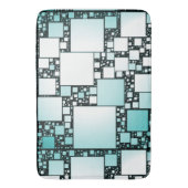 Turquoise vierkante badmat (Voorkant Verticaal)