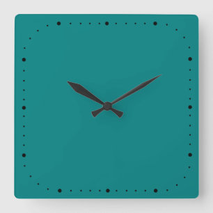 Turquoise vierkante wandklok met of zonder cijfers klok