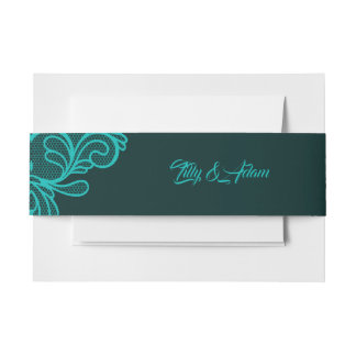 Turquoise Vintage Bruiloft - Landschap Uitnodigingen Wikkel