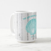 Turquoise Vintage Pétoncle de café Mug (Devant gauche)