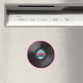 Turquoise, vinyl-record1, auto magneet (Insitu (Vaatwasser))