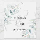 Turquoise violet Abstrait Étiquette de vin de fleu