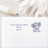 Turquoise Violet Gris Girl Eléphant Étiquettes de (En situation)