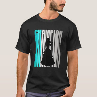 Turquoise Viool Kampioen Retro Design Orchestra V T-shirt