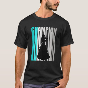 Turquoise Viool Kampioen Retro Design Orchestra V T-shirt