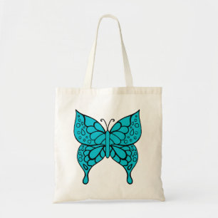 Turquoise Vlinder Tote Tas