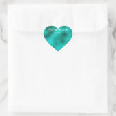 Turquoise Voeg je eigen tekst hart Sticker (Tas)
