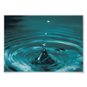 Turquoise Water Drop Foto Afdruk