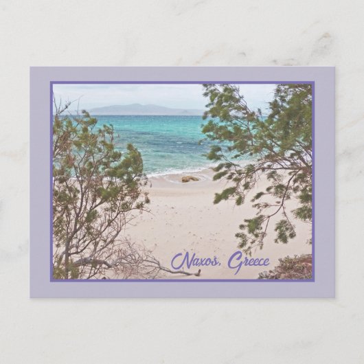Turquoise Water, White Sand Beach/Naxos, Griekenla Briefkaart (Voorkant)