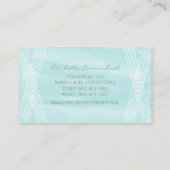 Turquoise Watercolor Deco Carte de visite (Dos)
