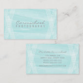 Turquoise Watercolor Deco Carte de visite (Devant / Derrière)