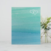 Turquoise-waterkleurig strandbruiloft (Staand voorkant)