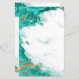 Turquoise Waterverf Geode Blank Stationery